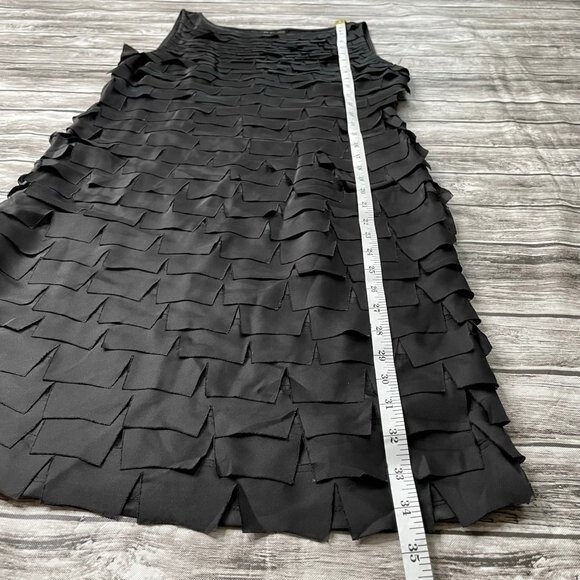 Alfani Sleeveless Flutter Front Flapper Style Mini Dress 4 LBD Black Dress Short - Picture 12 of 12